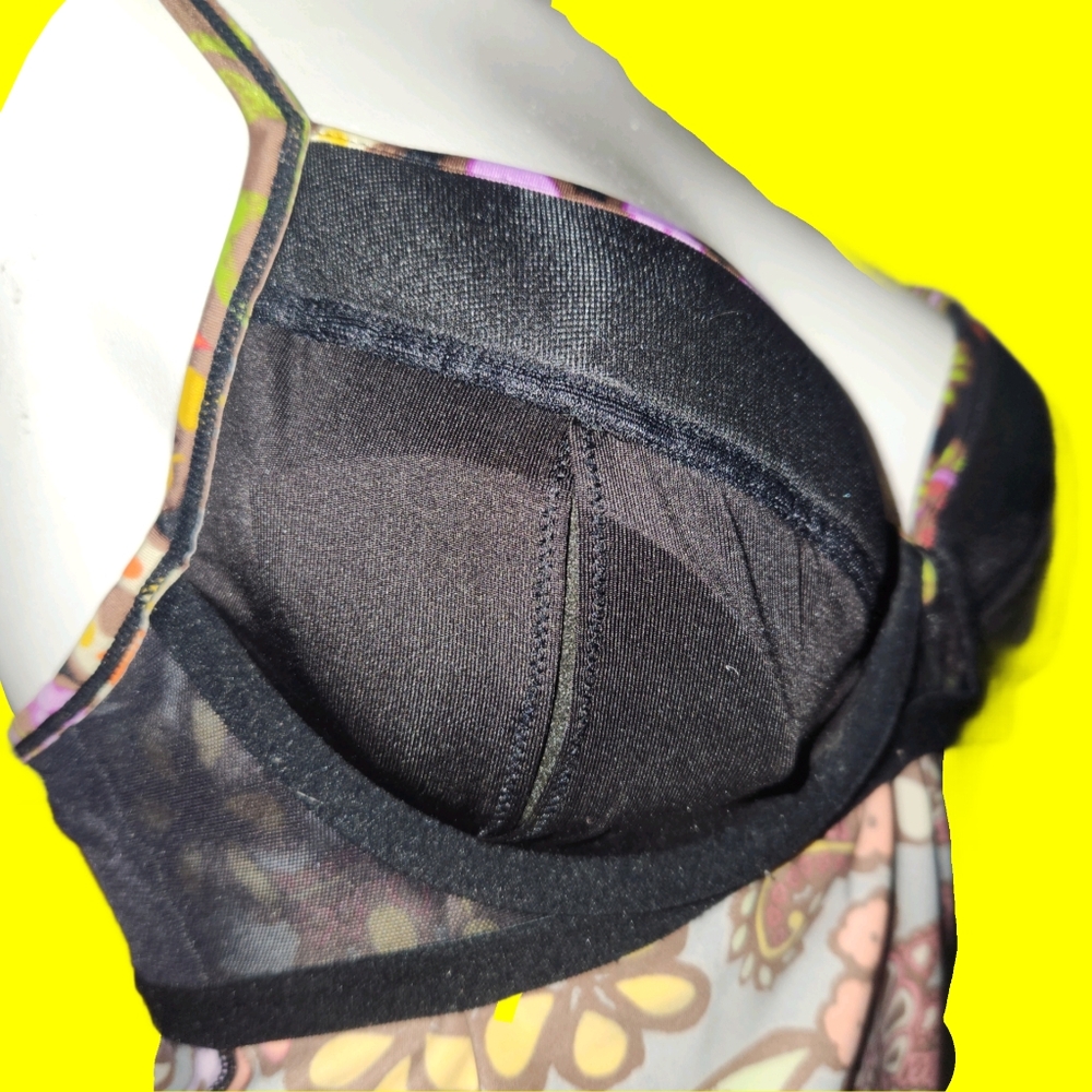 Y2K Victoria's Secret 70's Boho Paisley Tankini Top Bathing Suit Top 34B - Picture 8 of 9